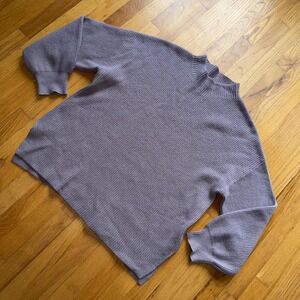 Gap Sweater Womens XL Purple Mock Neck Ribbed Knit Cotton Bld Winter Long Sleeve